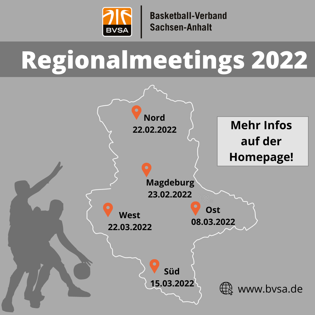 Terminierung der Regionalmeeting 2022/ Grafik: BVSA