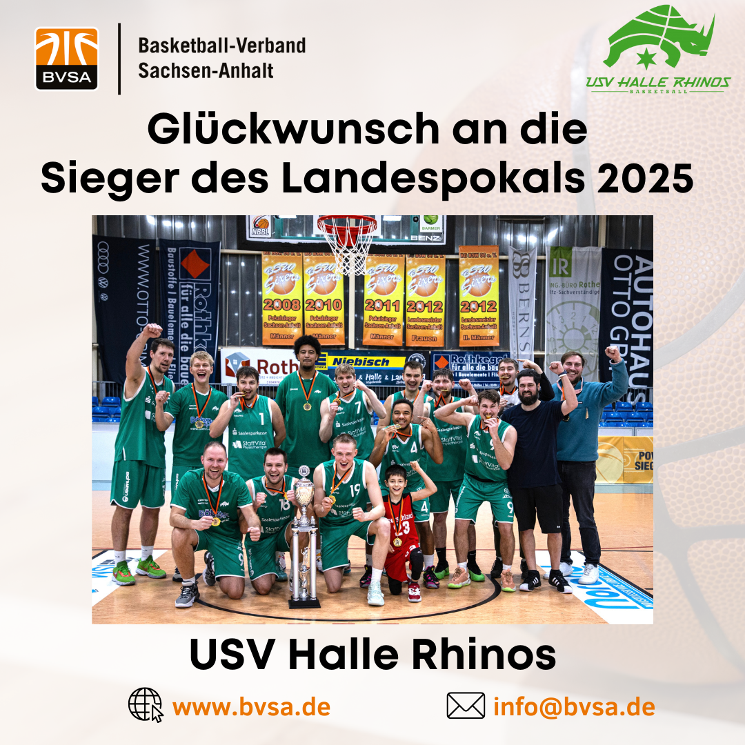 Sieger des Landespokals 2025 USV Halle Rhinos