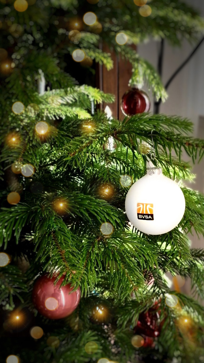 Eine BVSA-Weihnachtskugel schmückt diesen Baum. // Foto: BVSA